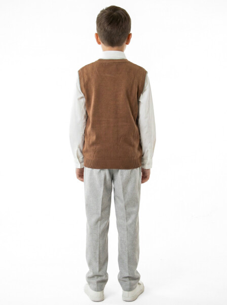 Erkek Çocuk 4'lu Alt Üst Takım 11-14 Yaş 14201 Gri - 4