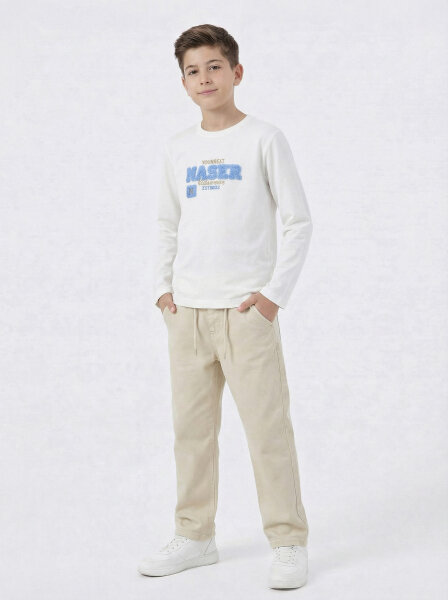 Erkek Çocuk 3'lü Alt Üst Takım 11-14 Yaş 14205 Mavi - Bej - 4