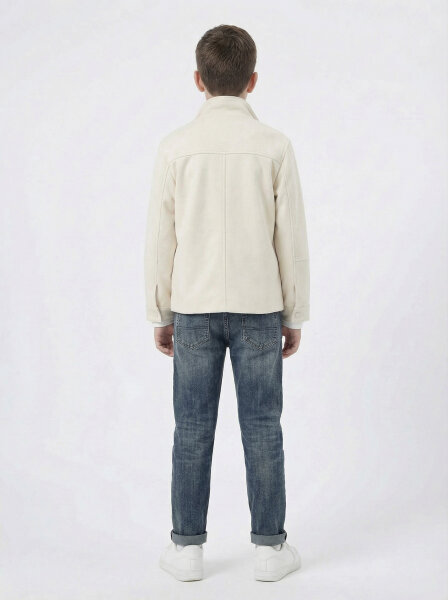 Erkek Çocuk 3'lü Alt Üst Takım 11-14 Yaş 14205 Ekru - Mavi - 2