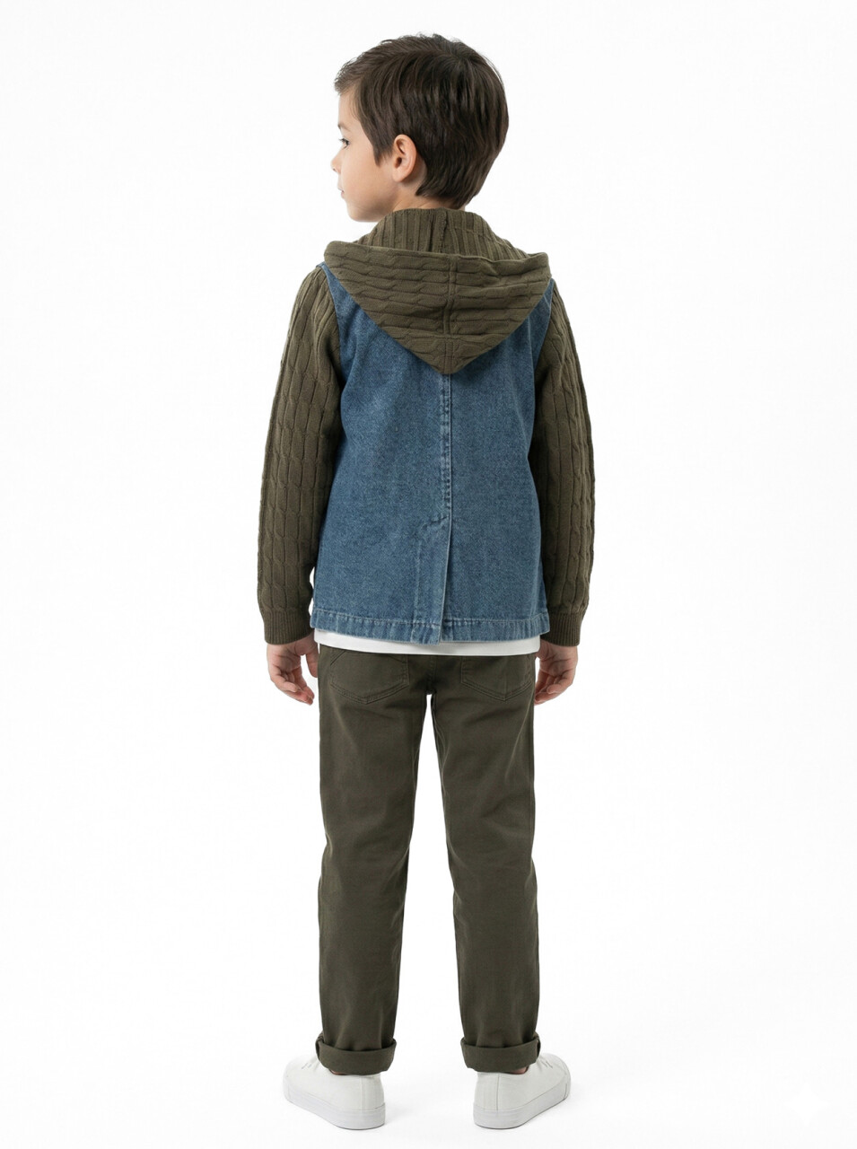 Erkek Çocuk 3'lü Alt Üst Takım 6-9 Yaş 13209 Haki - 3