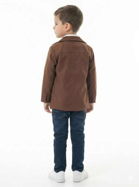 Erkek Çocuk 4'lü Alt Üst Takım 2-5 Yaş 12201 Koyu Kahverengi - 3