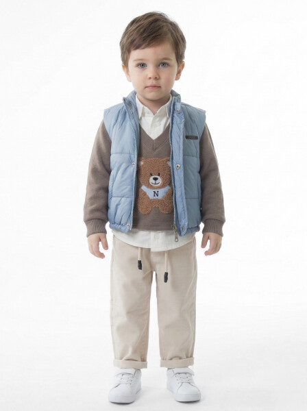 Erkek Çocuk 3'lu Alt Üst Takım 1-3 Yaş 11211 Mavi - NASR GRUB