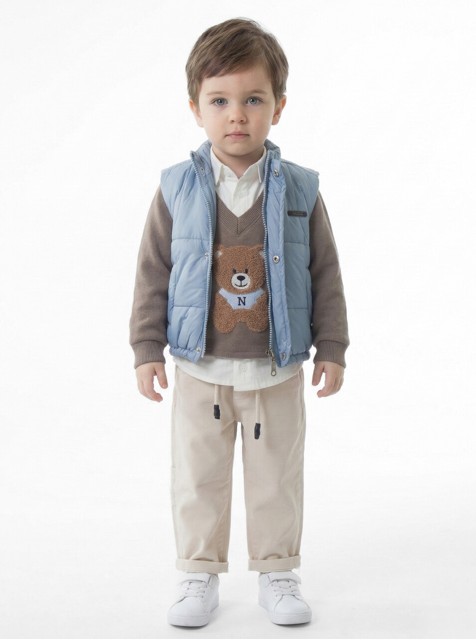 Erkek Çocuk 3'lu Alt Üst Takım 1-3 Yaş 11211 Mavi - 1