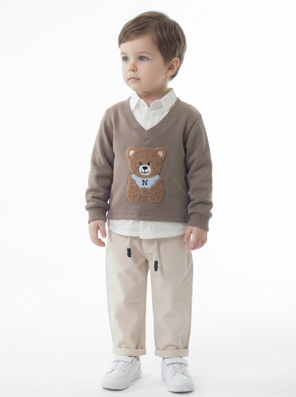 Erkek Çocuk 3'lu Alt Üst Takım 1-3 Yaş 11211 Mavi - 4