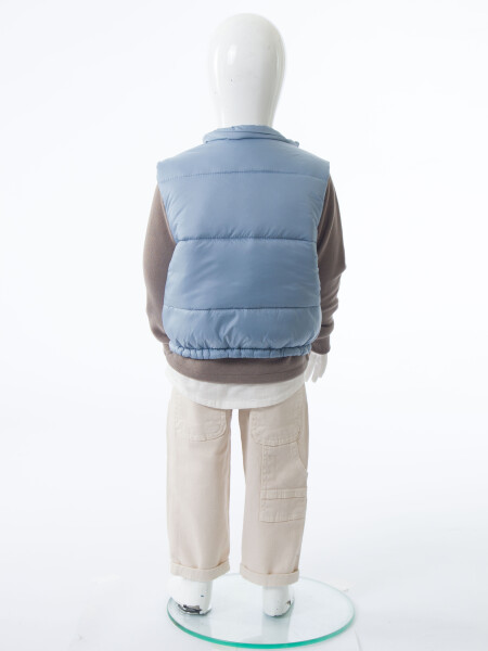 Erkek Çocuk 3'lu Alt Üst Takım 1-3 Yaş 11211 Mavi - 7