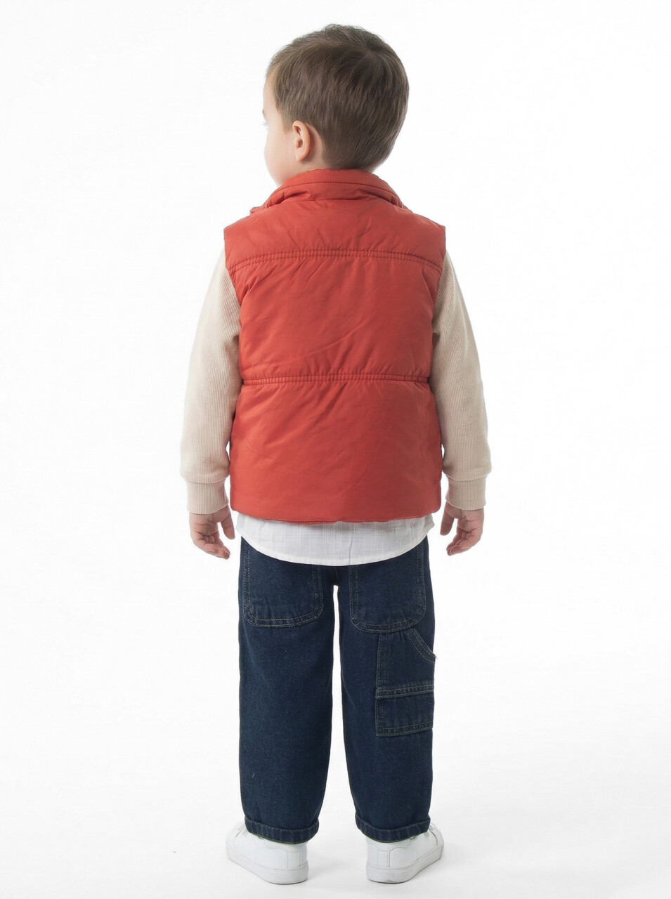 Erkek Çocuk 3'lu Alt Üst Takım 2-5 Yaş 12218 Kiremit - Bej - 3