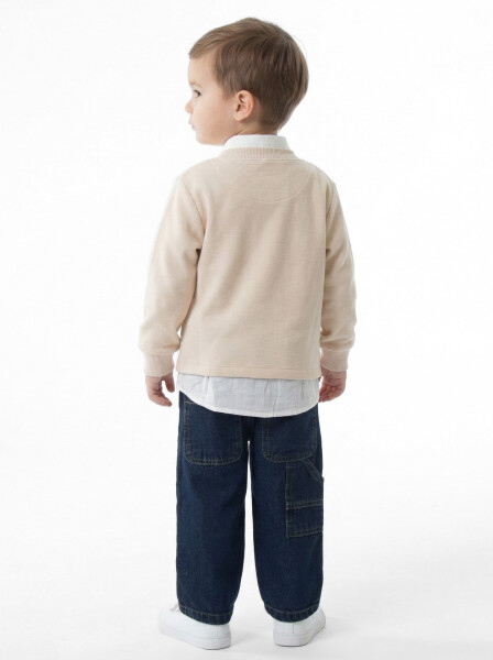 Erkek Çocuk 3'lu Alt Üst Takım 2-5 Yaş 12218 Kiremit - Bej - 5