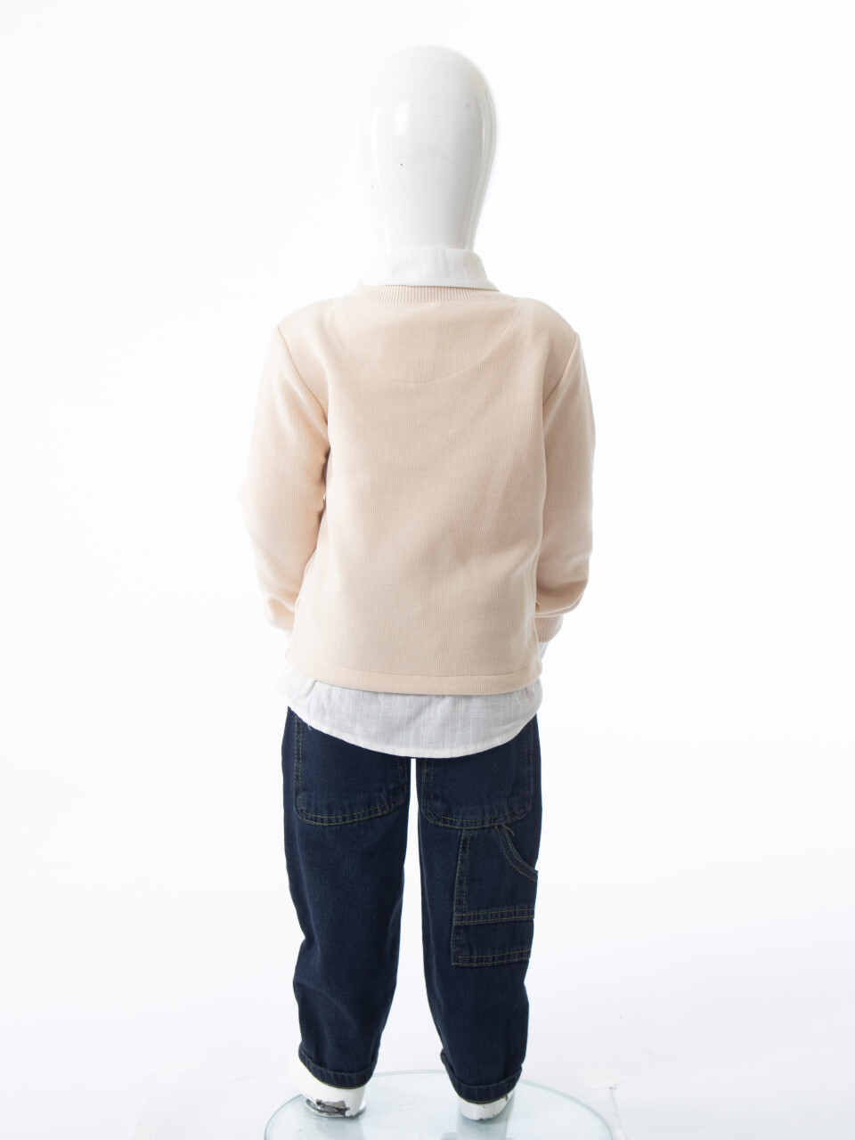 Erkek Çocuk 3'lu Alt Üst Takım 2-5 Yaş 12218 Mint - Bej - 2