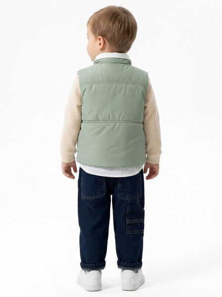 Erkek Çocuk 3'lu Alt Üst Takım 2-5 Yaş 12218 Mint - Bej - 3