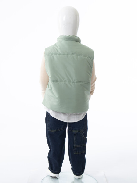 Erkek Çocuk 3'lu Alt Üst Takım 2-5 Yaş 12218 Mint - Bej - 9