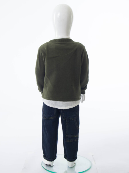 Erkek Çocuk 3'lu Alt Üst Takım 1-3 Yaş 11210 Hardal - Haki - 2