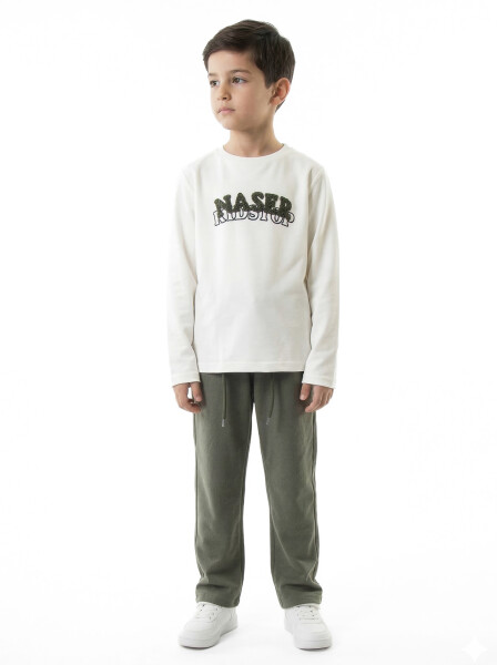 Erkek Çocuk 3'lu Alt Üst Takım 6-9 Yaş 13213 Haki - 4