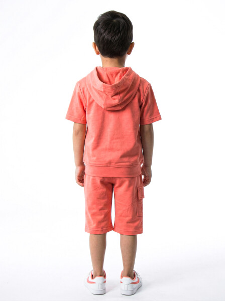 Erkek Çocuk Yazlık 2'li Alt Üst Takım (Tişort + Şort) 2-7 Yaş 3222 Coral - 2