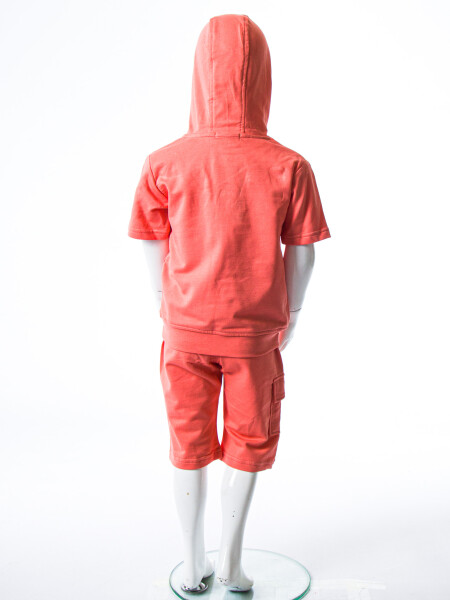 Erkek Çocuk Yazlık 2'li Alt Üst Takım (Tişort + Şort) 2-7 Yaş 3222 Coral - 5