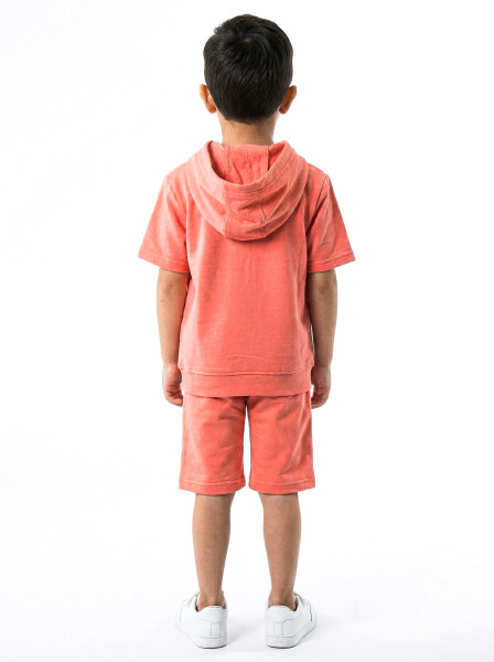 Erkek Çocuk Yazlık 2'li Alt Üst Takım (Tişort + Şort) 2-7 Yaş 3221 Coral - 2