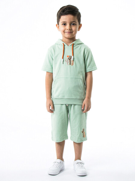 Erkek Çocuk Yazlık 2'li Alt Üst Takım (Tişort + Şort) 2-7 Yaş 3221 Mint - NASR GRUB