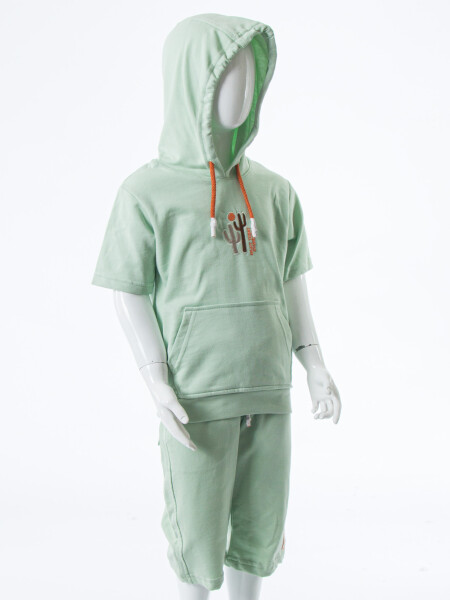 Erkek Çocuk Yazlık 2'li Alt Üst Takım (Tişort + Şort) 2-7 Yaş 3221 Mint - 4