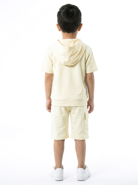 Erkek Çocuk Yazlık 2'li Alt Üst Takım (Tişort + Şort) 2-7 Yaş 3222 Krem - 2