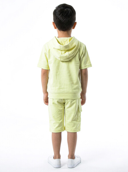 Erkek Çocuk Yazlık 2'li Alt Üst Takım (Tişort + Şort) 2-7 Yaş 3222 limonlu yeşil - 2