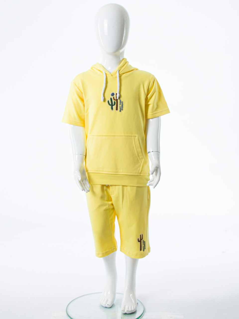 Erkek Çocuk Yazlık 2'li Alt Üst Takım (Tişort + Şort) 2-7 Yaş 3221 Sarı - 3