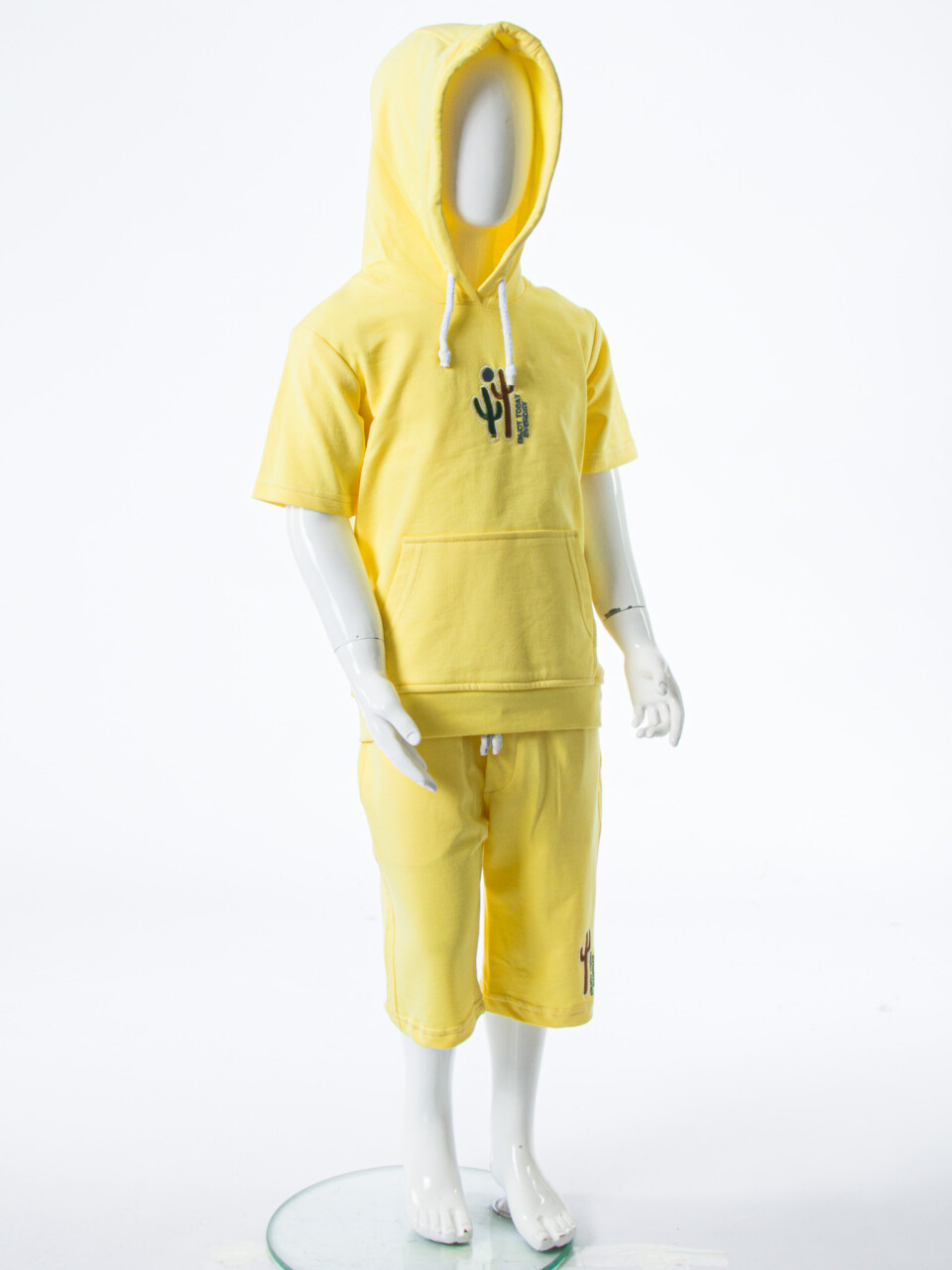 Erkek Çocuk Yazlık 2'li Alt Üst Takım (Tişort + Şort) 2-7 Yaş 3221 Sarı - 4