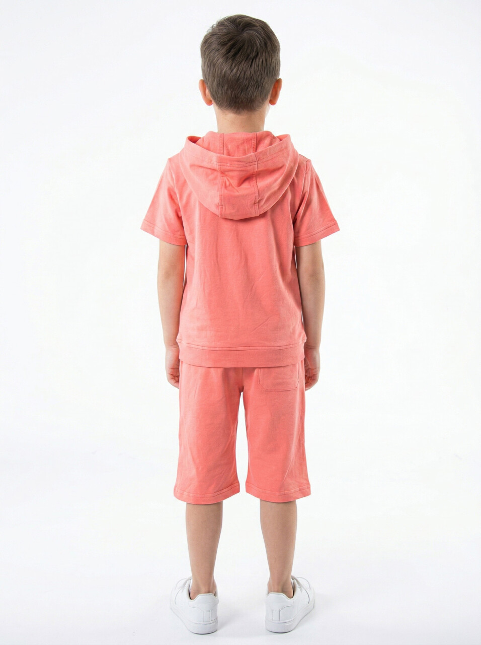 Erkek Çocuk Yazlık 2'li Alt Üst Takım (Tişort + Şort) 8-14 Yaş 4222 Coral - 2