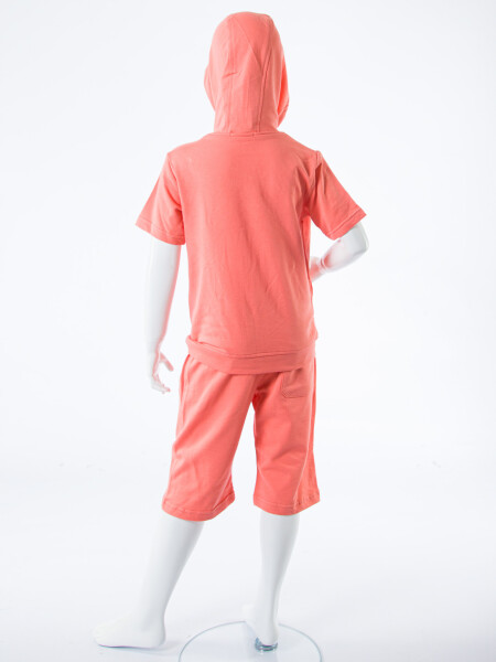 Erkek Çocuk Yazlık 2'li Alt Üst Takım (Tişort + Şort) 8-14 Yaş 4222 Coral - 6