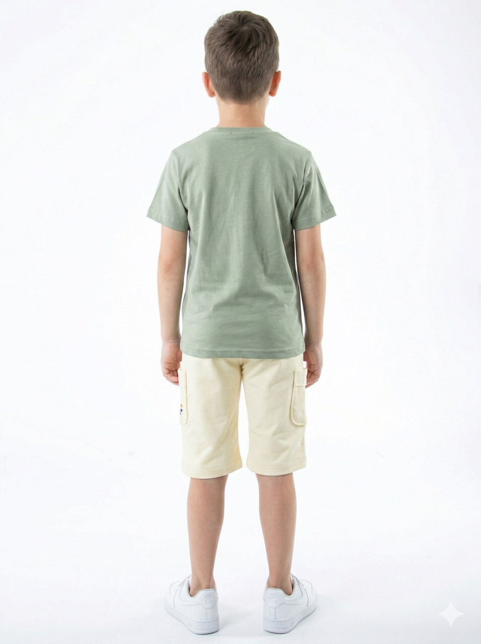 Erkek Çocuk Yazlık 2'li Alt Üst Takım (Tişort + Şort) 8-14 Yaş 4224 Haki - 2