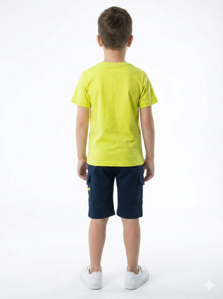 Erkek Çocuk Yazlık 2'li Alt Üst Takım (Tişort + Şort) 8-14 Yaş 4223 Yeşil - 2