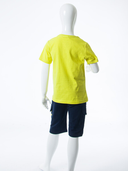 Erkek Çocuk Yazlık 2'li Alt Üst Takım (Tişort + Şort) 8-14 Yaş 4223 Yeşil - 6
