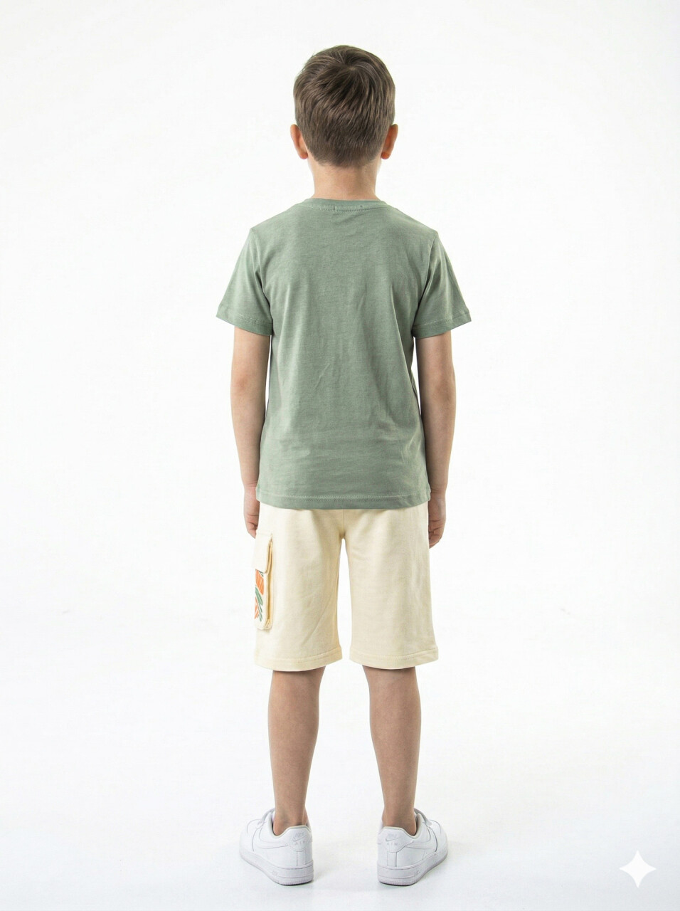 Erkek Çocuk Yazlık 2'li Alt Üst Takım (Tişort + Şort) 8-14 Yaş 4225 Haki - 2