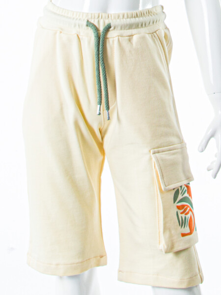 Erkek Çocuk Yazlık 2'li Alt Üst Takım (Tişort + Şort) 8-14 Yaş 4225 Haki - 5