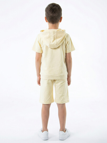 Erkek Çocuk Yazlık 2'li Alt Üst Takım (Tişort + Şort) 8-14 Yaş 4221 Krem - 2