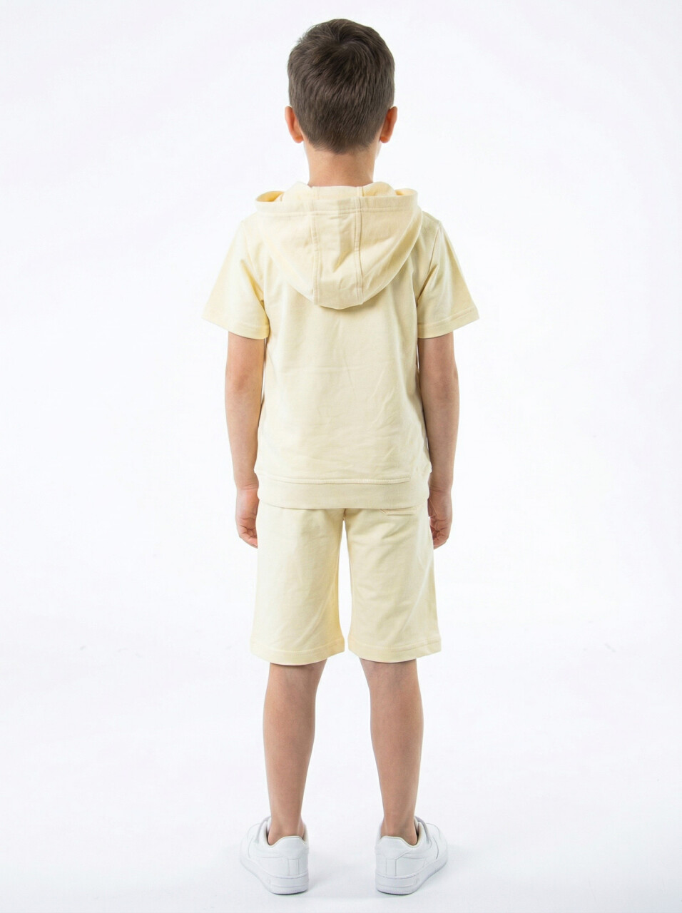 Erkek Çocuk Yazlık 2'li Alt Üst Takım (Tişort + Şort) 8-14 Yaş 4221 Krem - 2