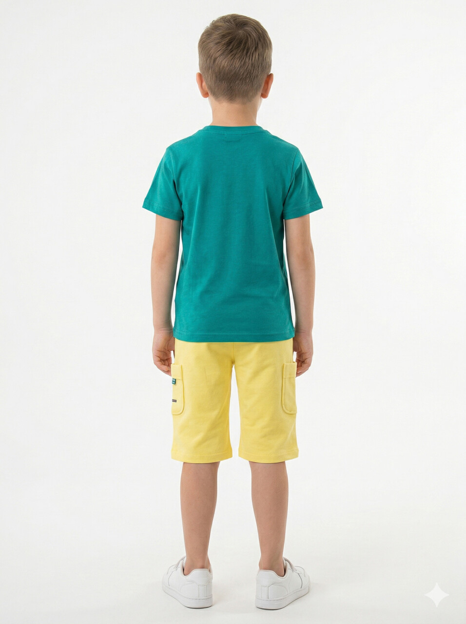 Erkek Çocuk Yazlık 2'li Alt Üst Takım (Tişort + Şort) 8-14 Yaş 4224 Turkuaz - 2
