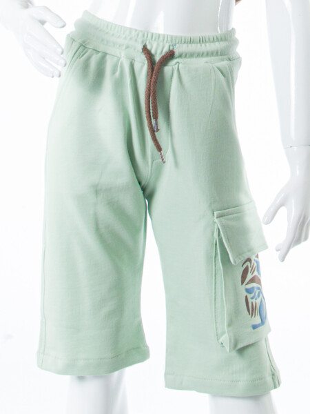 Erkek Çocuk Yazlık 2'li Alt Üst Takım (Tişort + Şort) 8-14 Yaş 4225 Kahverengi - 5