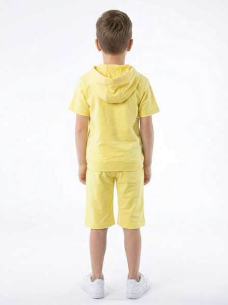 Erkek Çocuk Yazlık 2'li Alt Üst Takım (Tişort + Şort) 8-14 Yaş 4221 Sarı - 2