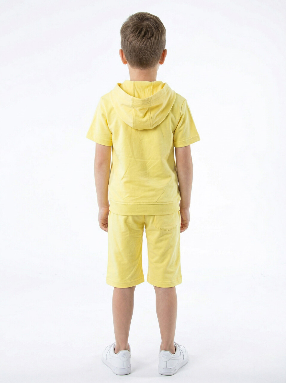 Erkek Çocuk Yazlık 2'li Alt Üst Takım (Tişort + Şort) 8-14 Yaş 4221 Sarı - 2