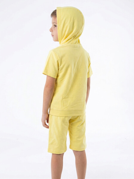 Erkek Çocuk Yazlık 2'li Alt Üst Takım (Tişort + Şort) 8-14 Yaş 4221 Sarı - 3