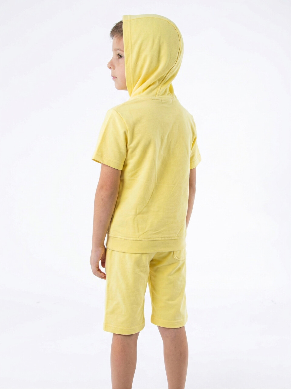 Erkek Çocuk Yazlık 2'li Alt Üst Takım (Tişort + Şort) 8-14 Yaş 4221 Sarı - 3