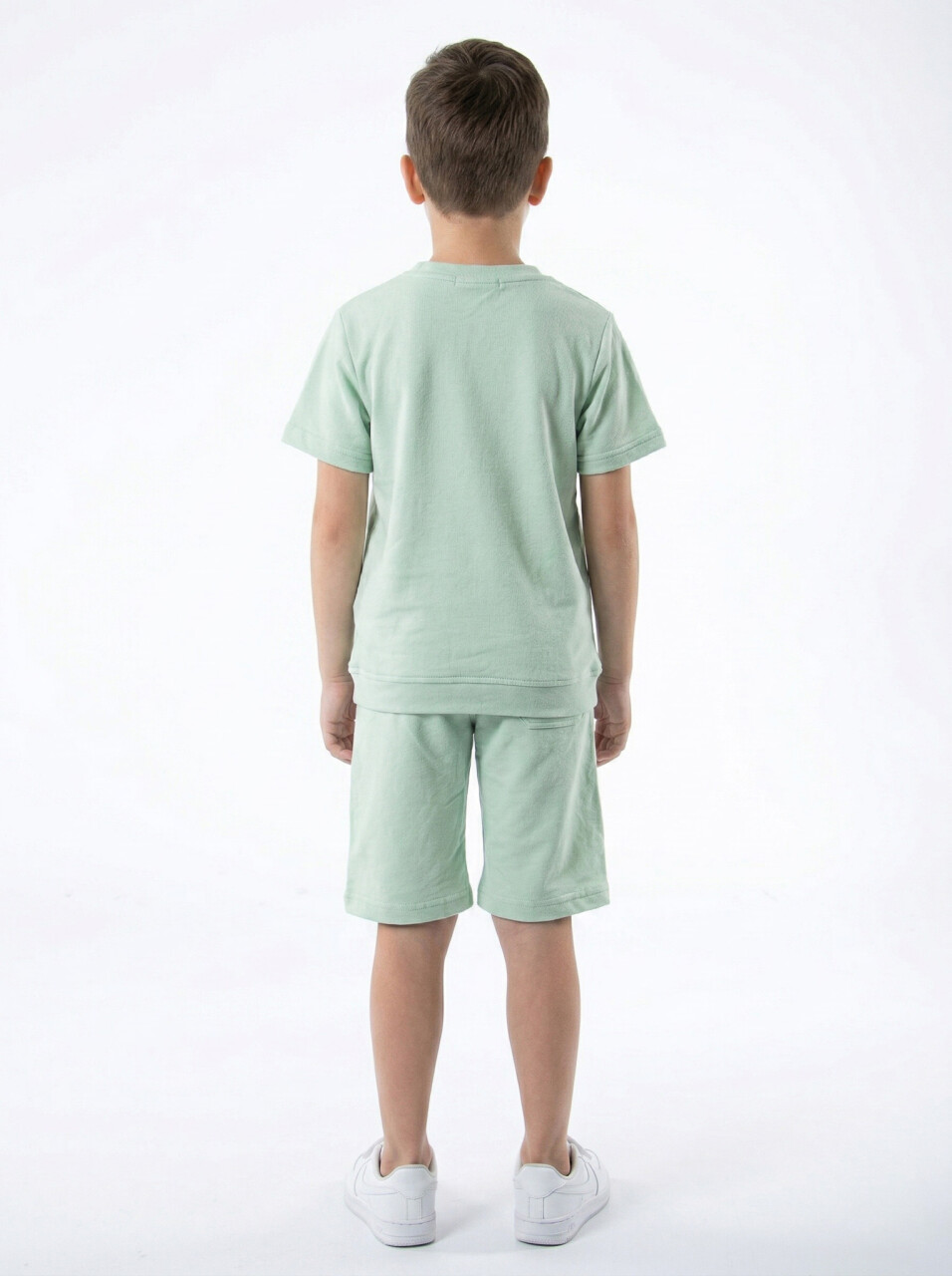 Erkek Çocuk Yazlık 2'li Alt Üst Takım (Tişort + Şort) 8-14 Yaş 4221 Mint - 2