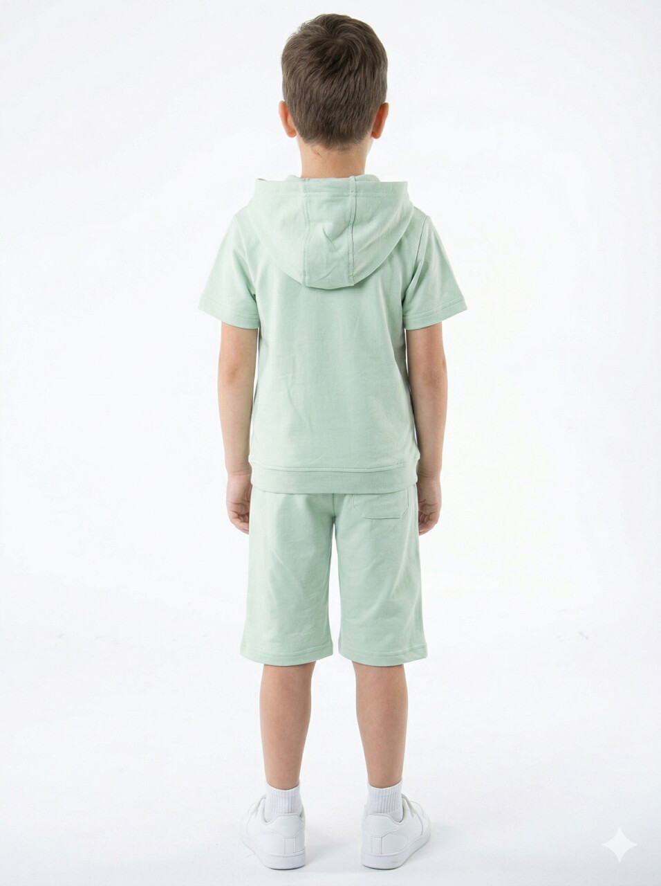 Erkek Çocuk Yazlık 2'li Alt Üst Takım (Tişort + Şort) 8-14 Yaş 4222 Mint - 2