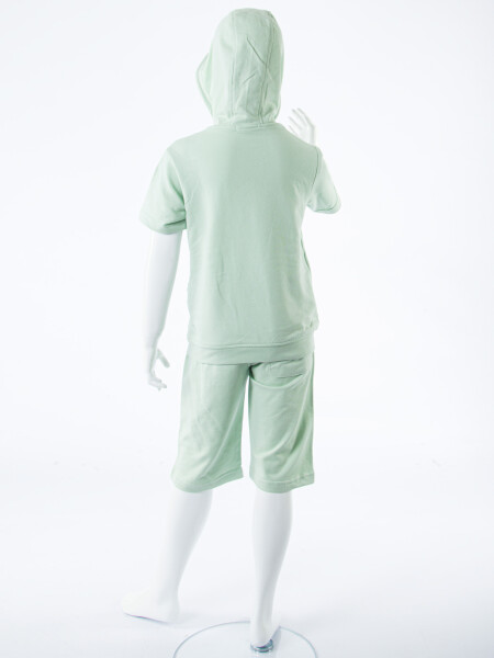 Erkek Çocuk Yazlık 2'li Alt Üst Takım (Tişort + Şort) 8-14 Yaş 4222 Mint - 6