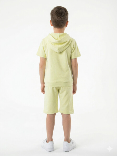 Erkek Çocuk Yazlık 2'li Alt Üst Takım (Tişort + Şort) 8-14 Yaş 4222 Sarı - 2