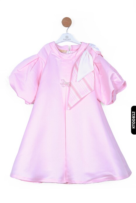 Kız Çocuk Elbise 6-12 Yaş 5002 Pembe - 1