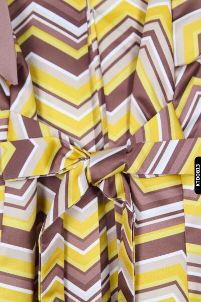 Kız Çocuk Elbise 6-12 Yaş 5003 Kahverengi - Sari - 6