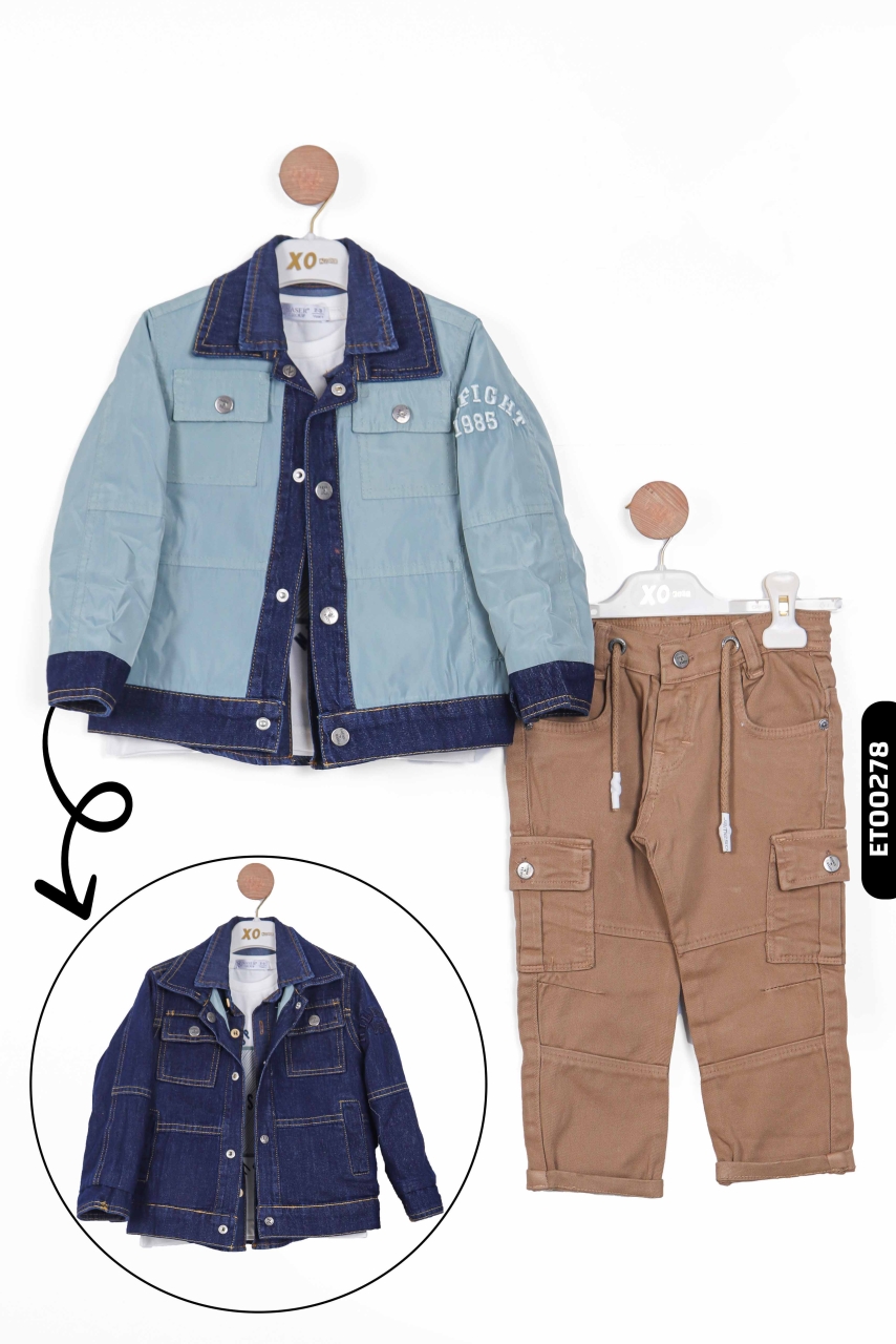 Erkek Çocuk Kargolu Alt Üst Takımı 2-5 Yaş 12071 Mint - 1