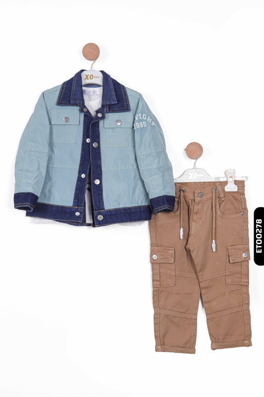 Erkek Çocuk Kargolu Alt Üst Takımı 2-5 Yaş 12071 Mint - 2