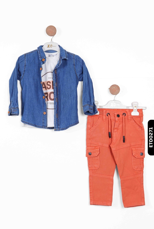 Erkek Çocuk Alt Üst Takım 1-3 Yaş 11052 Kahverengi - 7