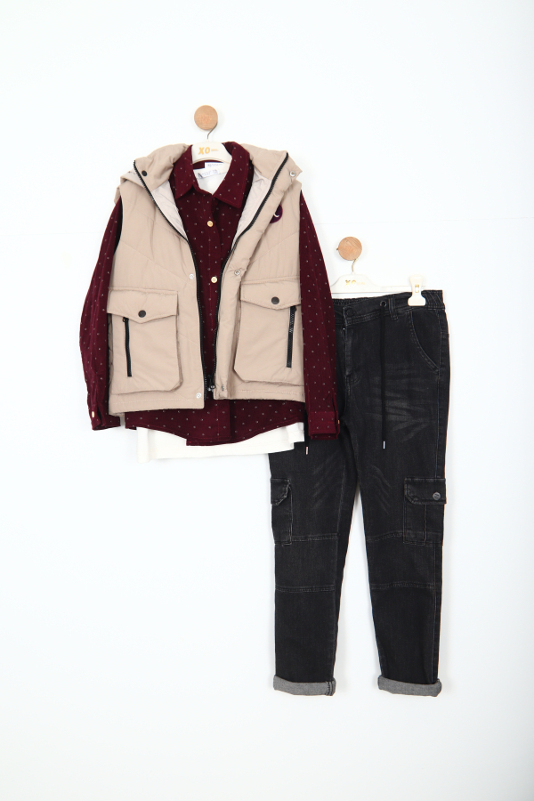 Erkek Çocuk Alt Üst 11-14 Yaş 14085 Bordo - 1